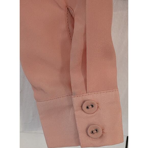 Forever 21 Exclusive Sz Med Cropped Button Up Tie Front Embroidered Silky Blouse - Picture 4 of 15